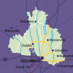 Central Ohio tutoring territory map